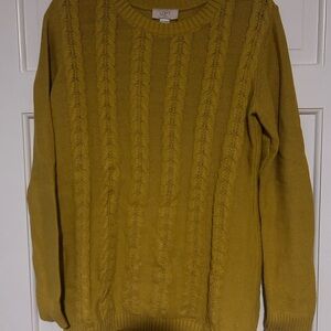 LOFT Mustard Yellow Cable Knit Sweater